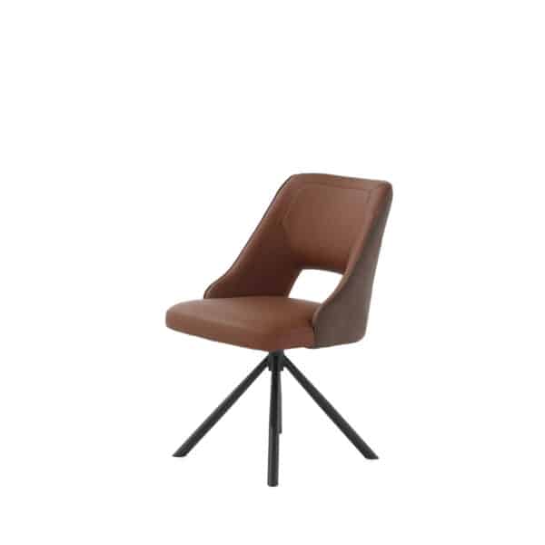 9473 Milo Stuhl Leder cognac/braun