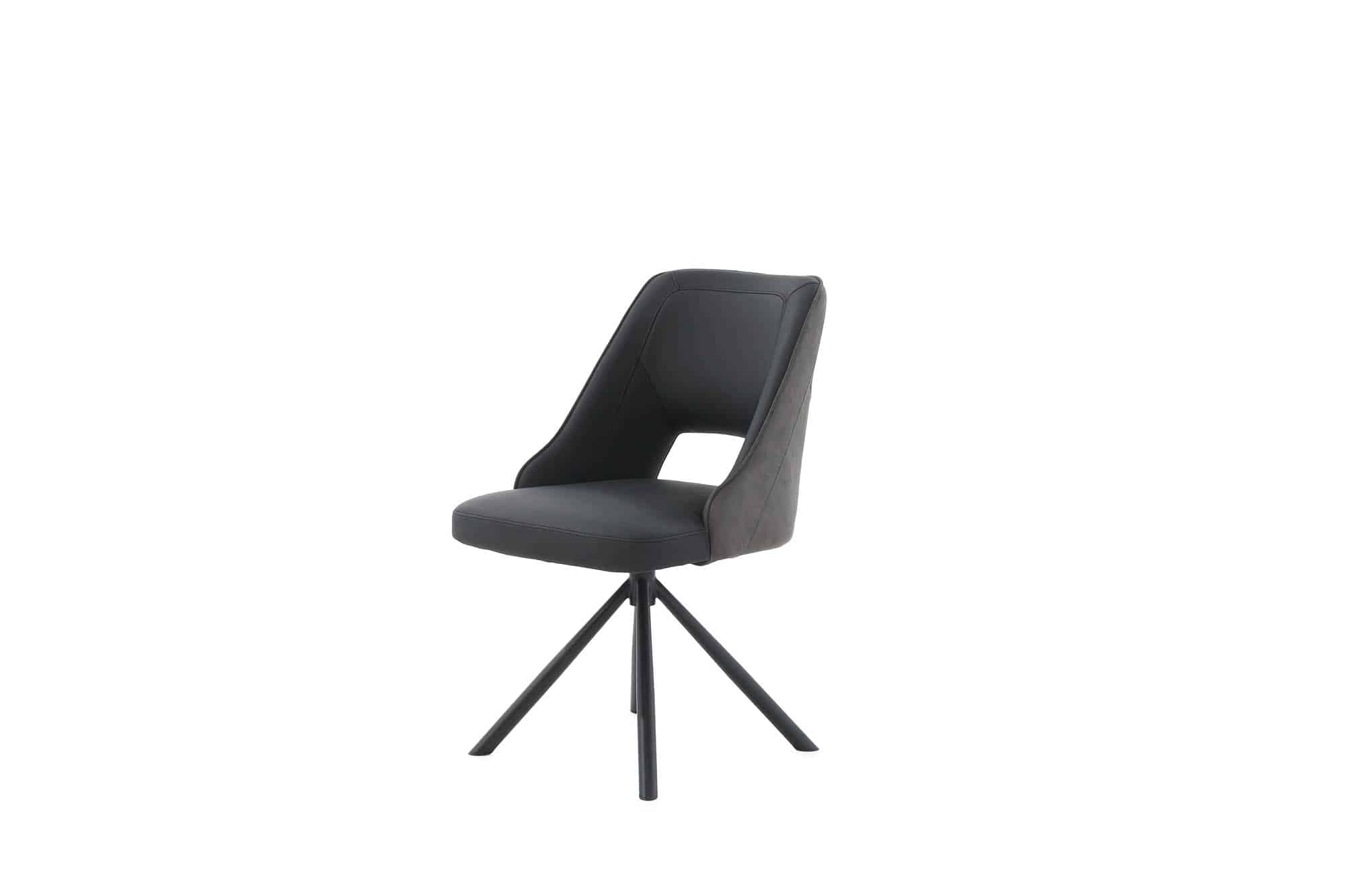 9474 Milo Stuhl Leder schwarz/anthrazit