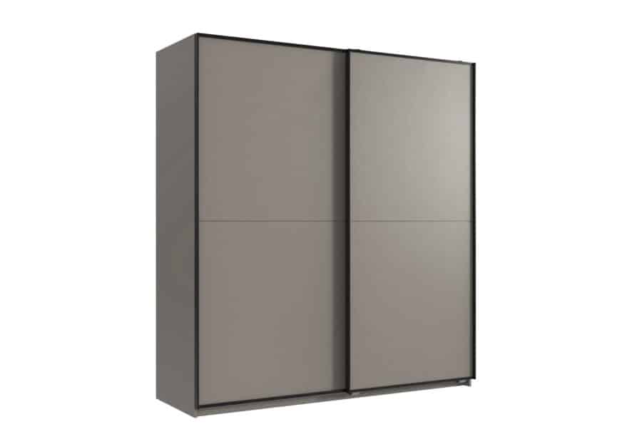 9588 Neu Ulm Schwebetürenschrank saharagrau+schwarz