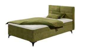 Bezug Vinci 75 winter moss - 95% Polyester/5% Polyamid, 4-Gang-Bonell-Federkernmatratze H2, integrierter Komfort-Schaumtopper (4cm), Bettkasten, Liegefläche 120/200cm, Liegehöhe 52cm