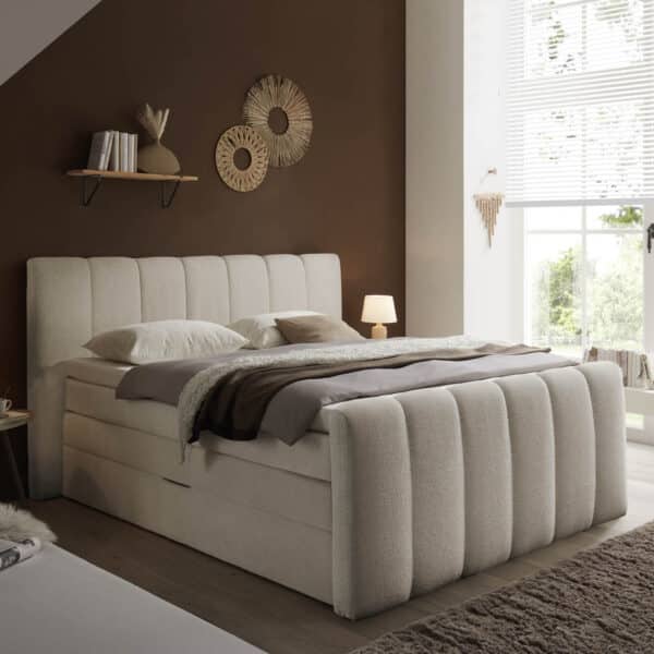 33 Dakota Boxspringbett 180x200 Tresor 22 Ivory