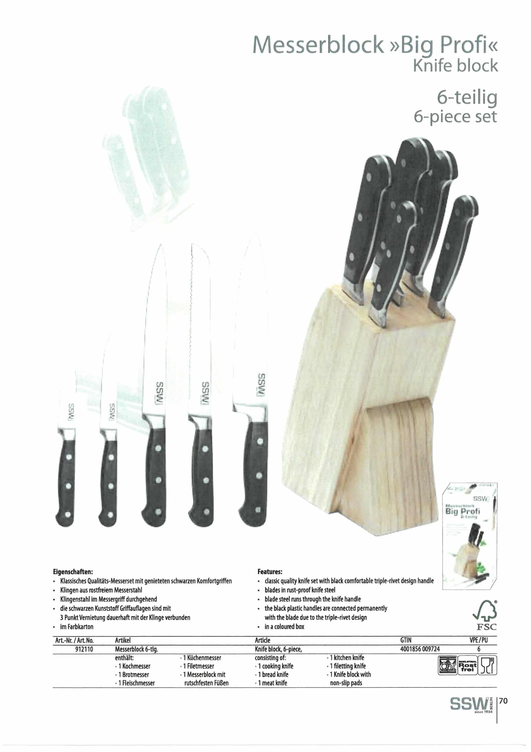 286 Messerblock Big Profi 6 teilig