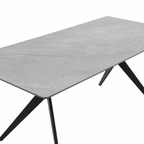 Tischplatte fest, -12/03 Marmoroptik grau/schwarz - Sintered Stone glänzend, Metallgestell Rechteckig konisch Pulverbeschichtung Schwarz strukturiert, LBH 180/90/76cm Hinweis Maßangaben Alle genannten Maßangaben sind Circa-Maße